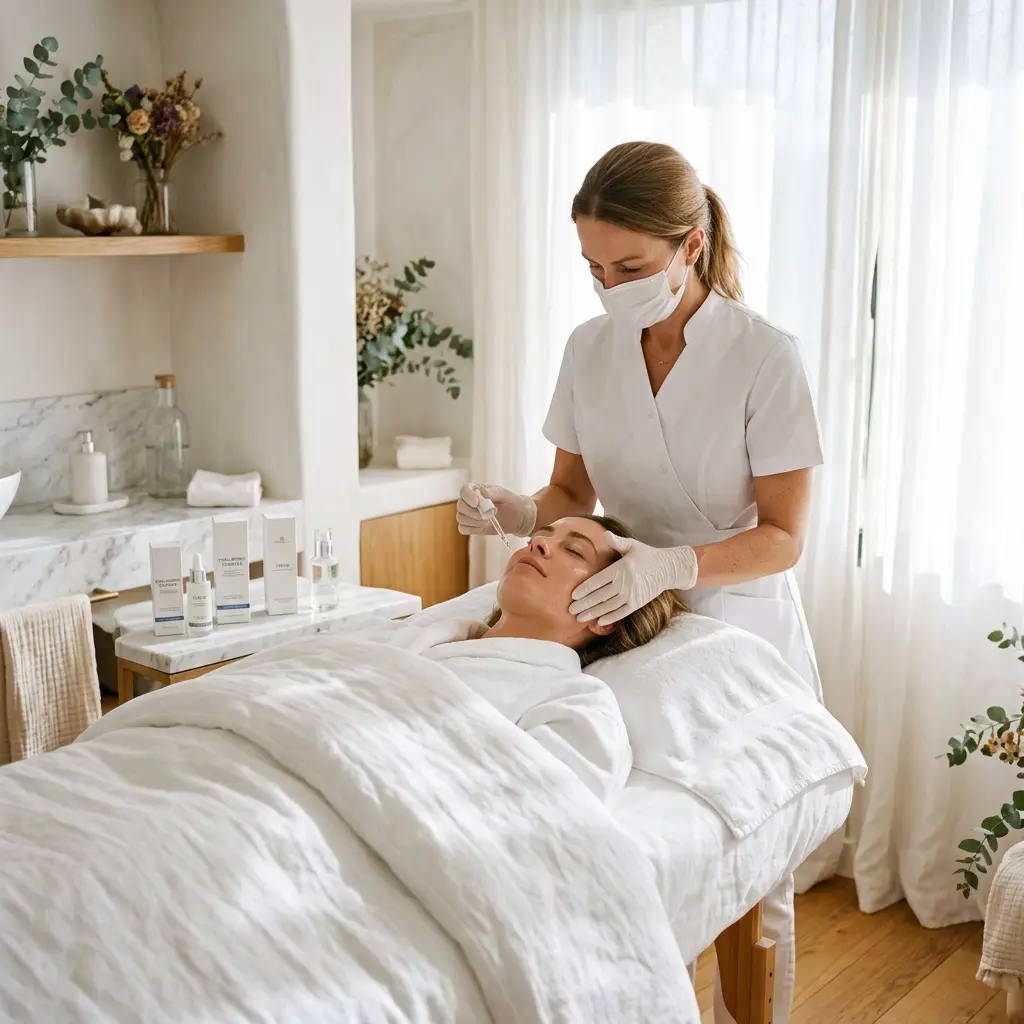 The skin care room mid-appointment at the Coon Rapids day spa 4.1 miles from Champlin, MN